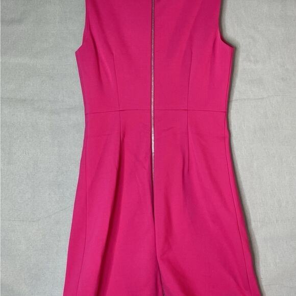 Diane von Furstenberg Women’s Sz 10 Hot Pink Sleeveless Fit & Flare Rayon Dress - Picture 14 of 15